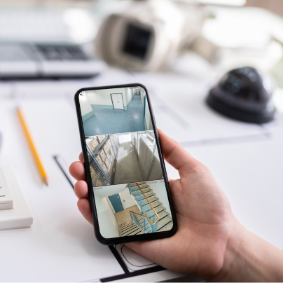 Lima security camera feed on cell phone